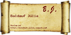 Baldauf Júlia névjegykártya
